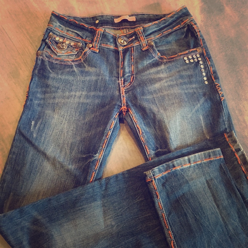 Super Sexy Rosa & Rose Jean's Size 3 w Orange
